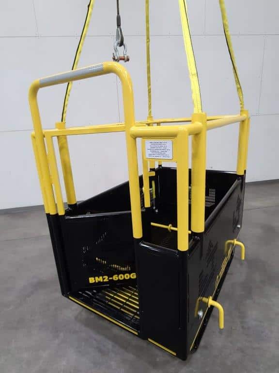 Premier Crane Man Basket viewed from the side with the door opened.