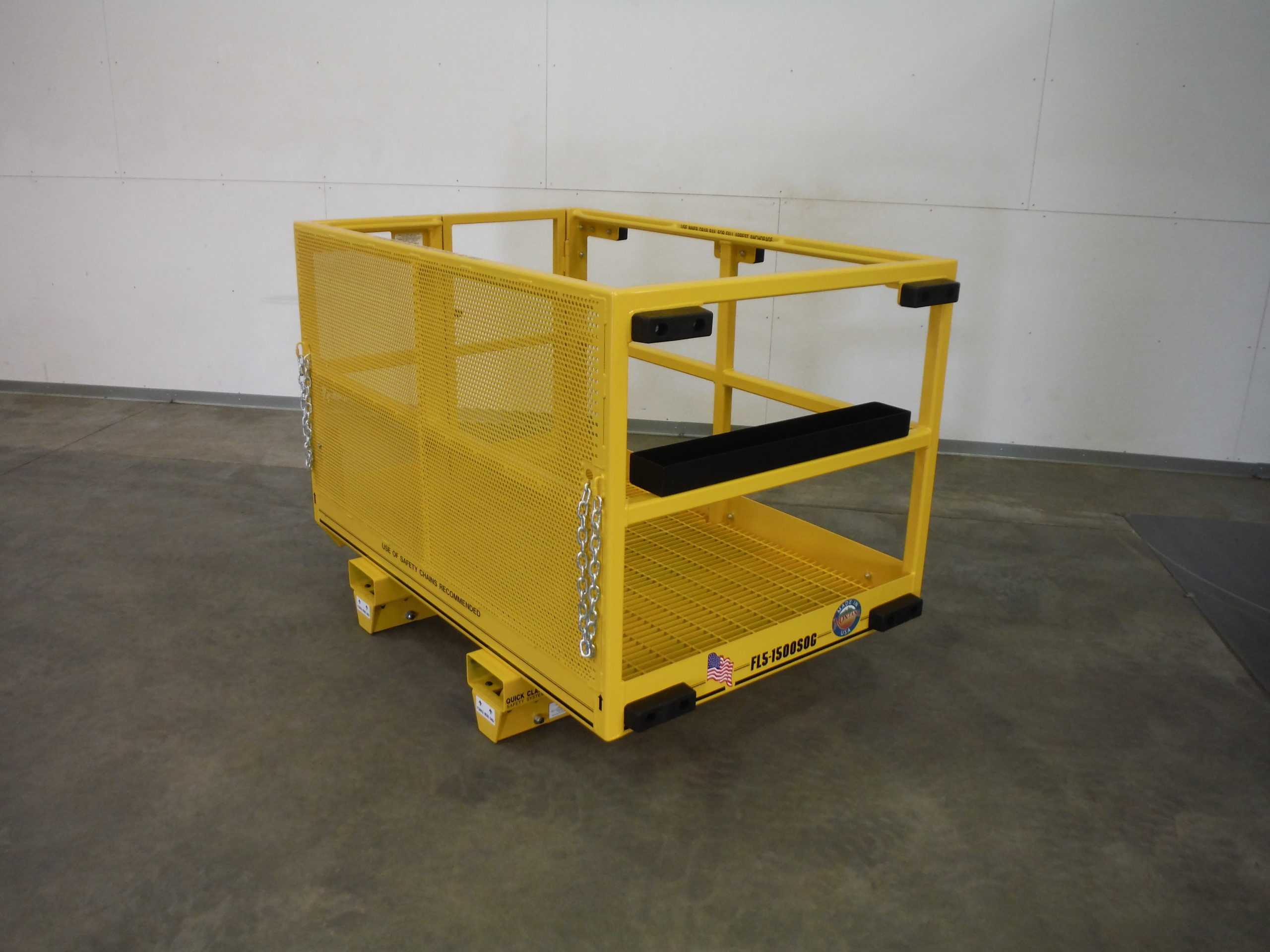 Custom Forklift Platform for Telehandler. Corner view