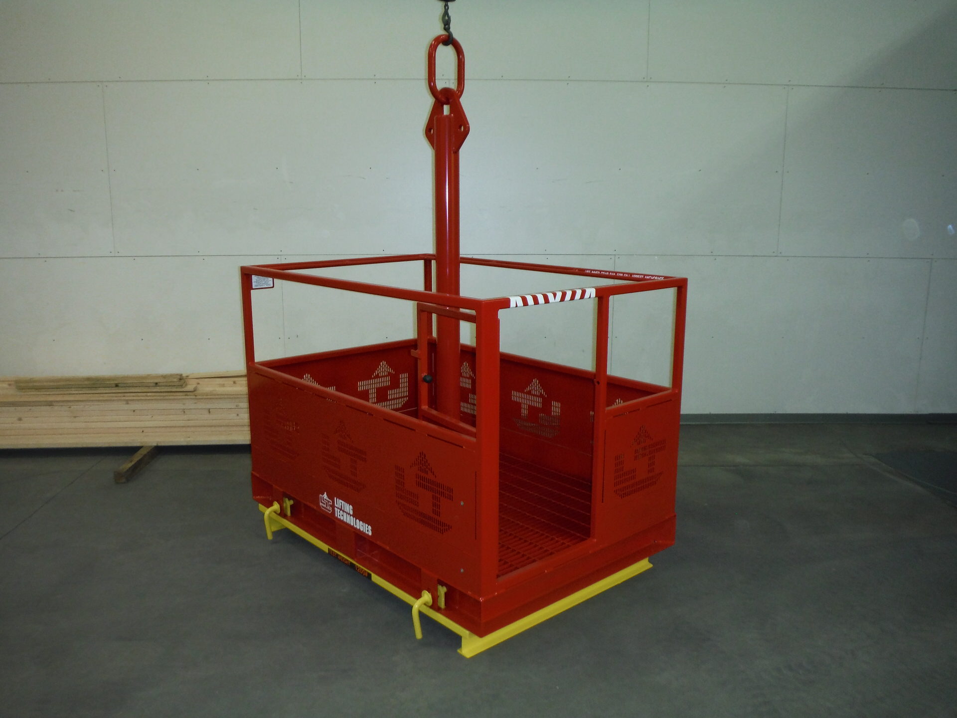 Custom 4 Person Crane Basket with Masterlink. Side view, open door
