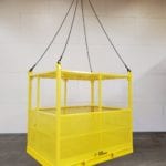 Crain suspended yellow man basket side view