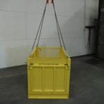 Custom Material Basket with Non-Skid Ramp. Side view
