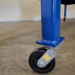 Custom Material Handling Basket. Riser legs with casters