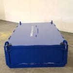Custom Locking Material Platform. Front view, closed lid and ramp