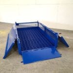 Custom Locking Material Platform. Side view, open ramp