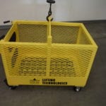 Custom Material Only Platform with Ramp and Casters. Side view