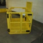 Custom 5 Person Man Basket with Bumpers on All Sides. Side view