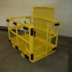 Custom 5 Person Man Basket with Bumpers on All Sides. Side view