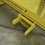 Custom 5 Person Man Basket with Bumpers on All Sides. Pin system close up