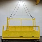 Custom Cantilever Manbasket with Overhead Structure. Front view