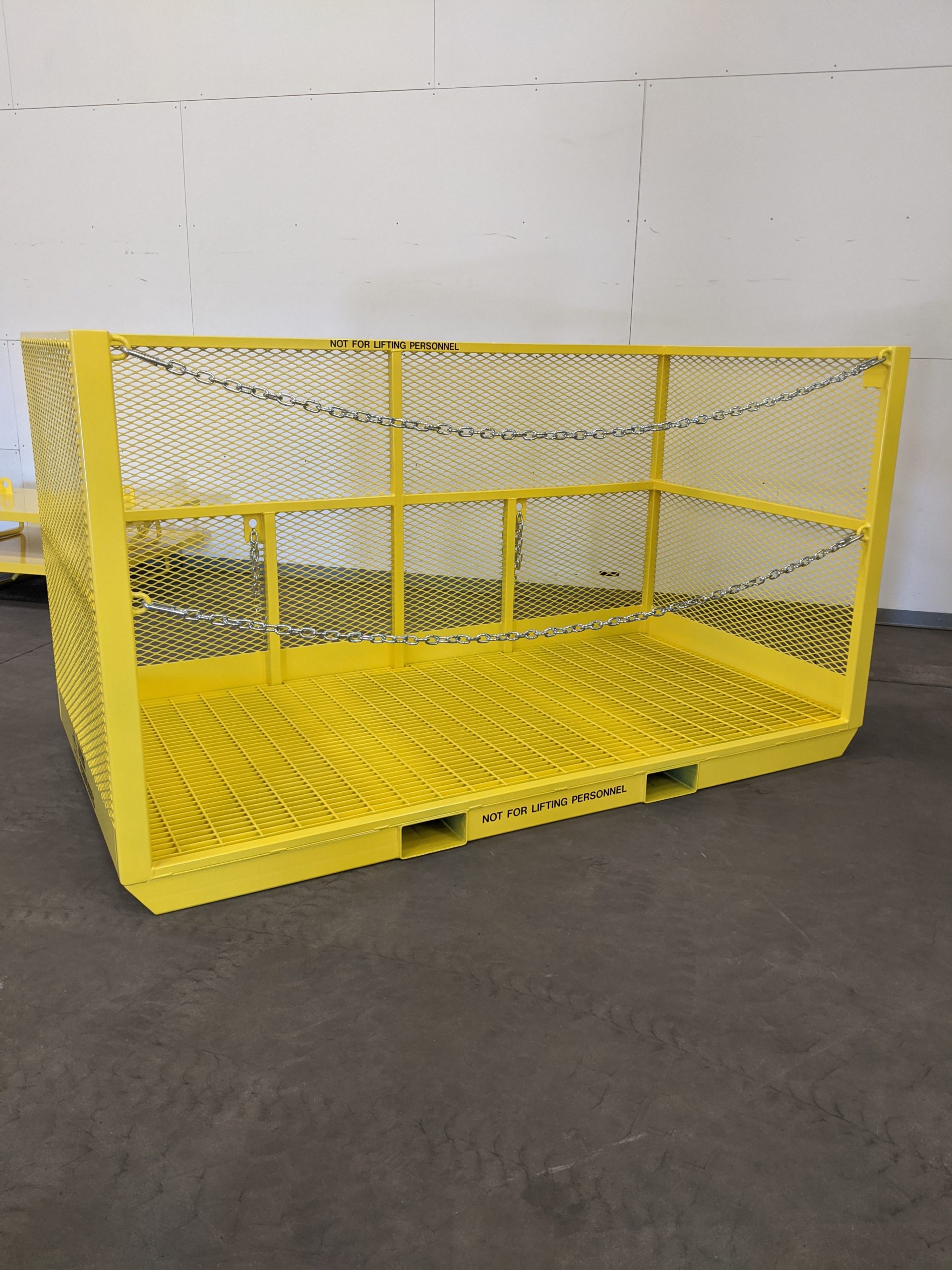 Custom Material Basket Forklift Only. Front view