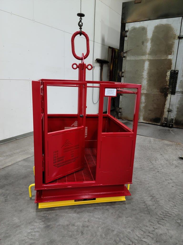 Custom One Man Basket with Masterlink. Front view, open door
