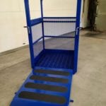 Custom Material Handling Platform for Forklift or Crane. Front view, open ramp
