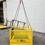 Custom Material Platform with Ramp for Crane Suspension. Side view