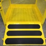 Custom Material Platform with Ramp for Crane Suspension. Upper view, open ramp