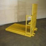 Custom Forklift Platform with Inner Grabrail. Side view, removable sides
