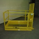 Custom Forklift Platform with Inner Grabrail. Side view