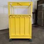 Single Pick Material Platform With Custom Tarp. Front view