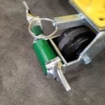 Single Pick Material Platform With Custom Tarp. Total locking swivels