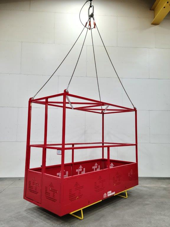 Custom Four Man Platform with Overhead Structure. Side view
