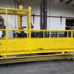Custom Three Man Cantilever Platform for Bridges and Dams. Front view
