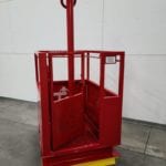 Custom Two Man Basket with Centerpick Post. Front view, open door