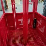 Custom Two Man Basket with Centerpick Post. Inside view, open door