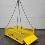 Custom Material Platform with Dropdown Gate. Side view, open gate