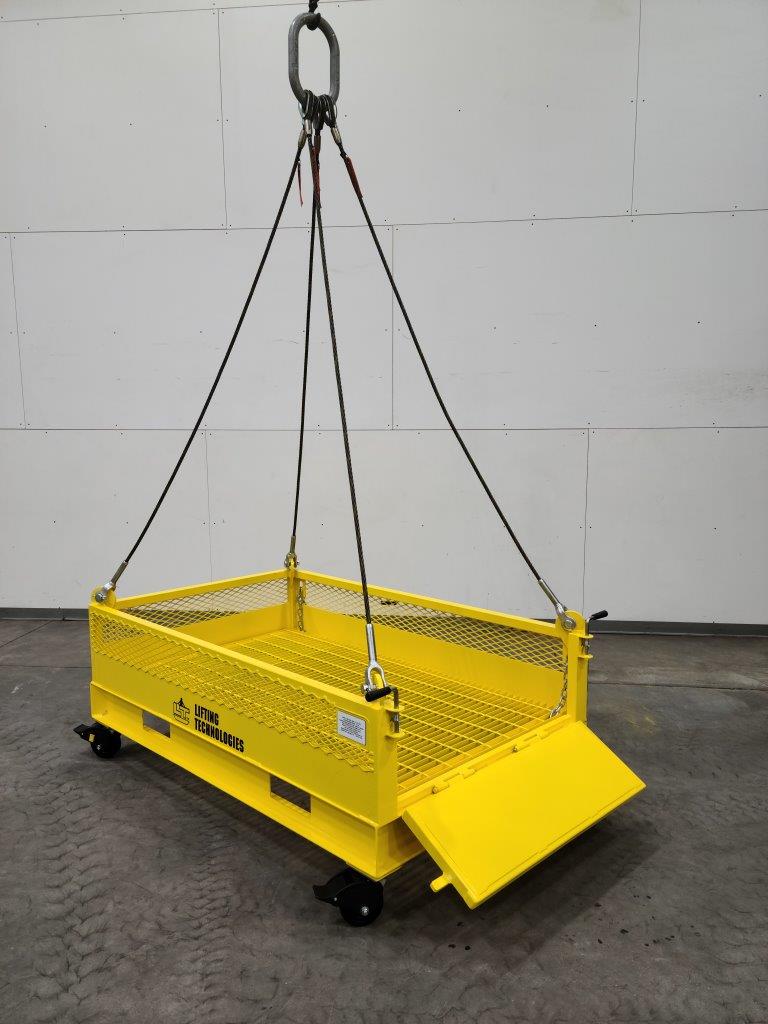 Custom Material Platform with Dropdown Gate. Side view, open gate