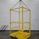 Custom Material Platform for Hoisting Portable Toilets. Side view