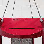 Custom Four Man Crane Suspended Platform with Escape Hatch. Escape hatch