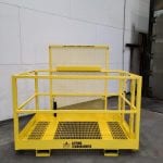 Custom Forklift Personnel Platform with Removable Overhead. Front view