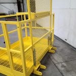 Custom Forklift Personnel Platform with Removable Overhead. Side view