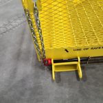 Professional Forklift Man Basket. Pin System close up