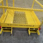 Professional Forklift Manbasket With Gate And Pin System. Pin System Close up