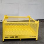Stackable Material Basket, Forklift & Crane Hoisting. Front view