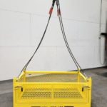Material Crane Hoisting and Forklift Transportation Platform. Front view