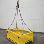 Material Crane Hoisting and Forklift Transportation Platform. Side view