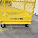 Material Hoisting Platform with Forklift. asters close up