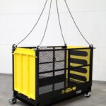Crane Hoisting Material-Only Platform. Side view