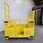 Forklift Man Basket. Front view, open door