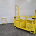 Forklift Man Basket. Side view, open door