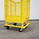 Material Basket. Front view, mounted on cart