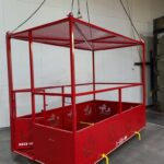 Custom Crane-Suspended Man Baskets. Side view