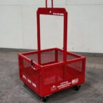 Crane Hoisting Material Platform. Side view