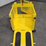 Crane Hoisting Material Platform. Open front