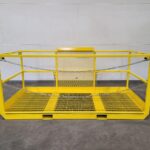 Forklift Work Platform with Removable Bar front