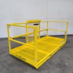 Forklift Work Platform with Removable Bar side view