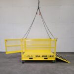 Material platform with opened gated and platform from the front